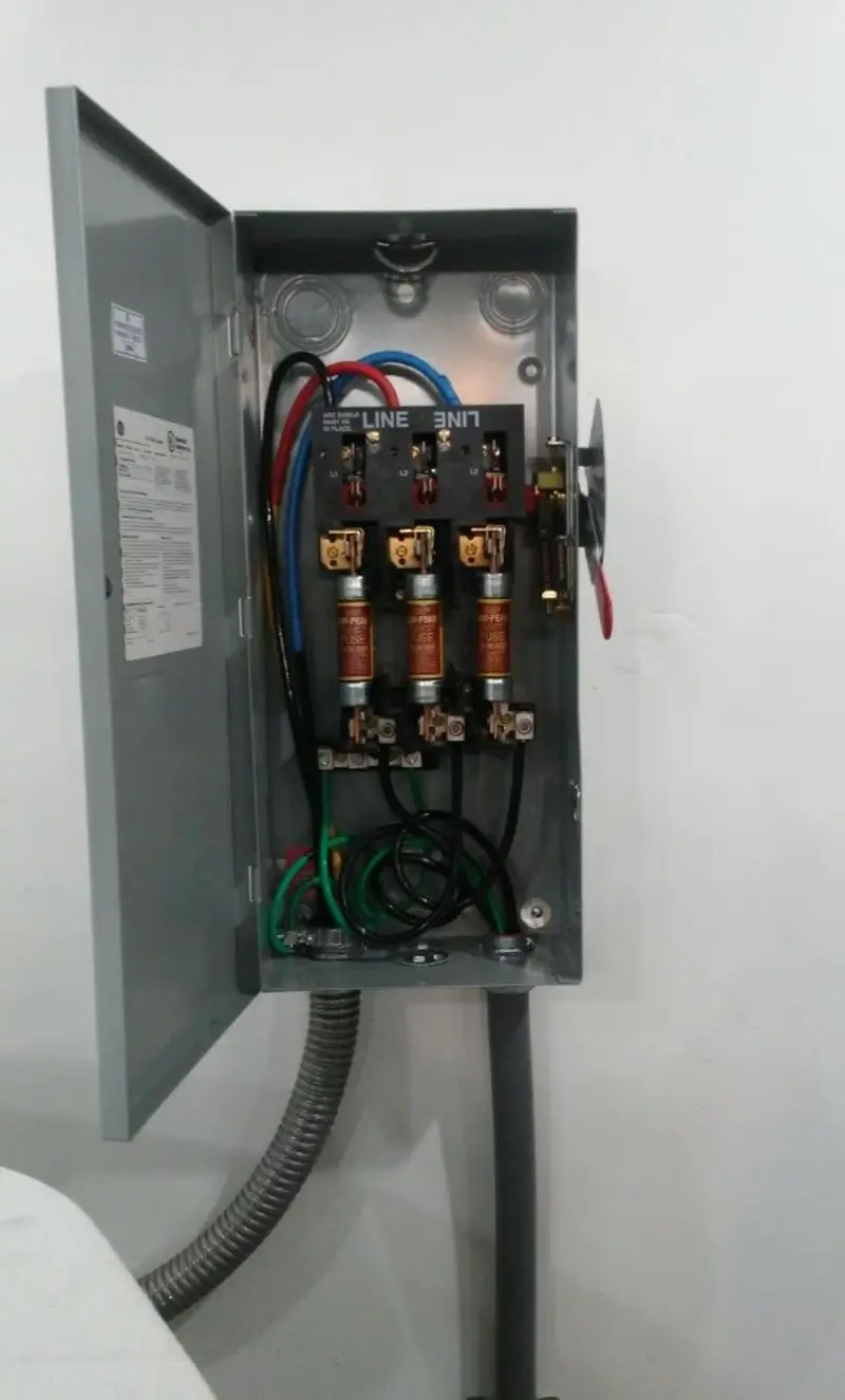 Three-phase disconnect switch installed for Smoke Detector Installation in Hempstead